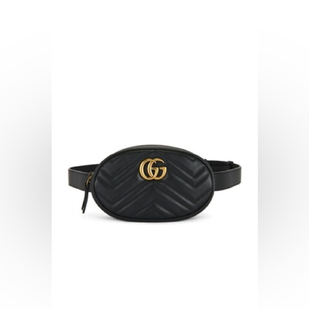 SOLD! Authentic Gucci Marmont Black Belt Bag - Picture 2 of 10
